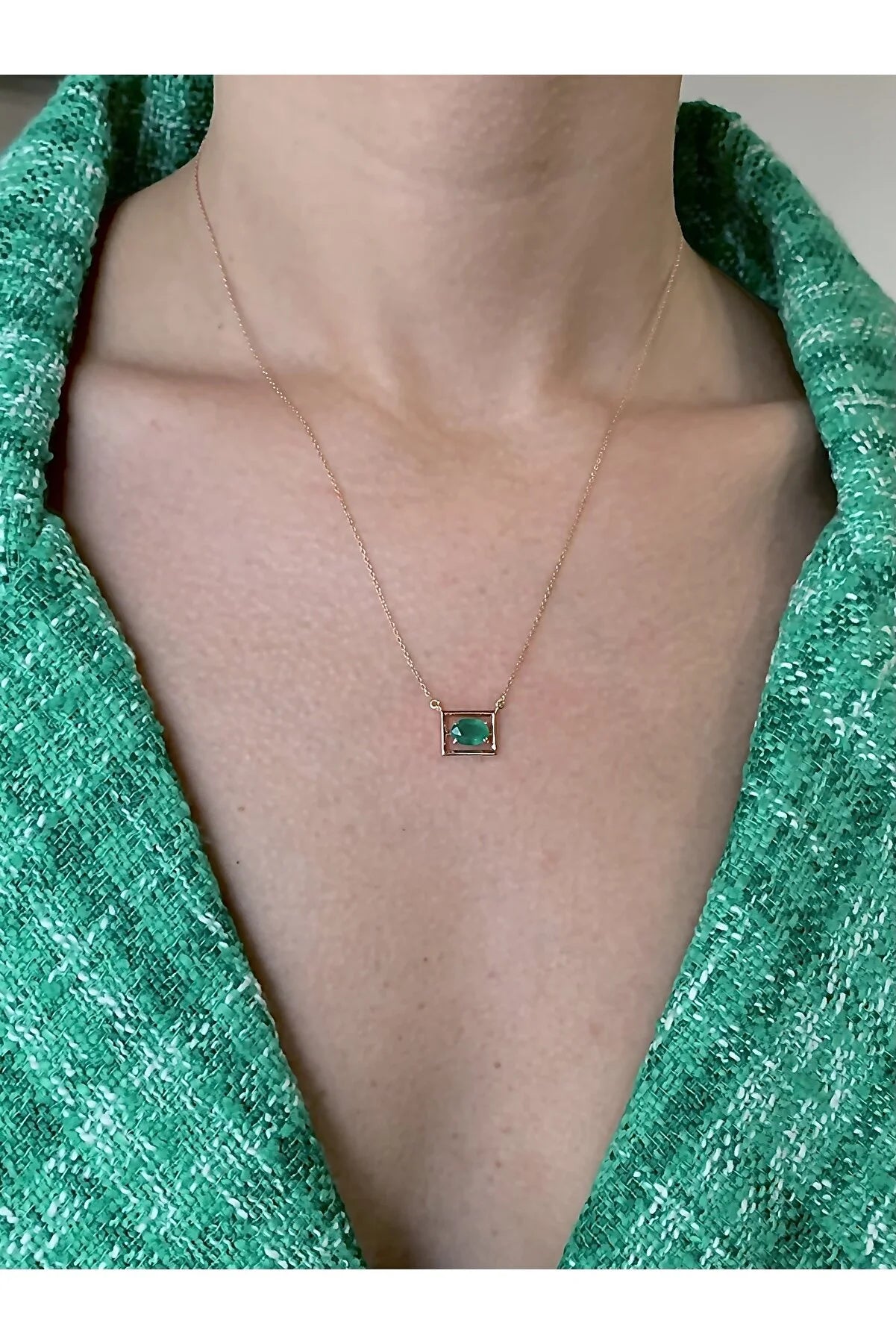 Heda Square Stone Necklace - heda collection