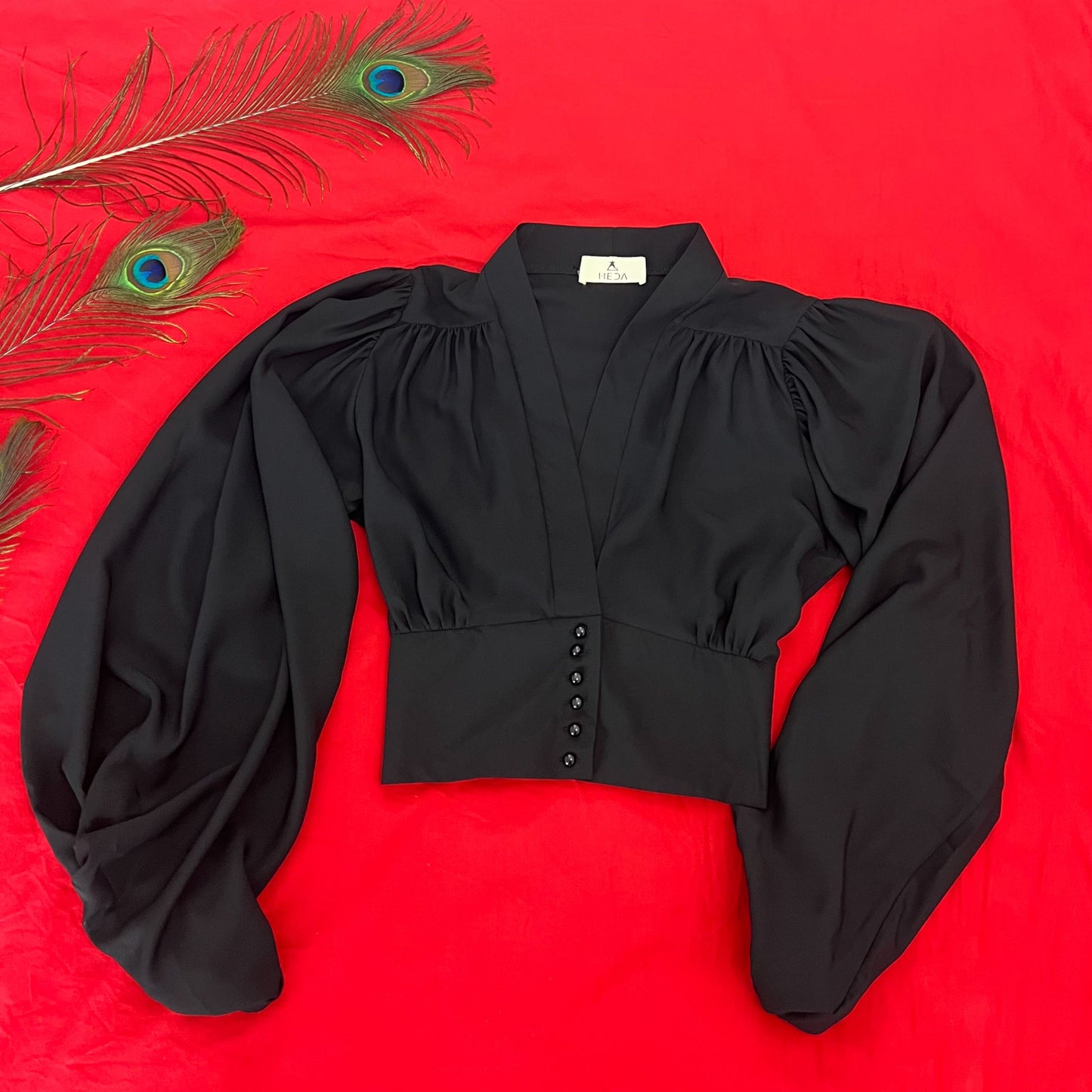 Heda Black Long Sleeve Top - heda collection