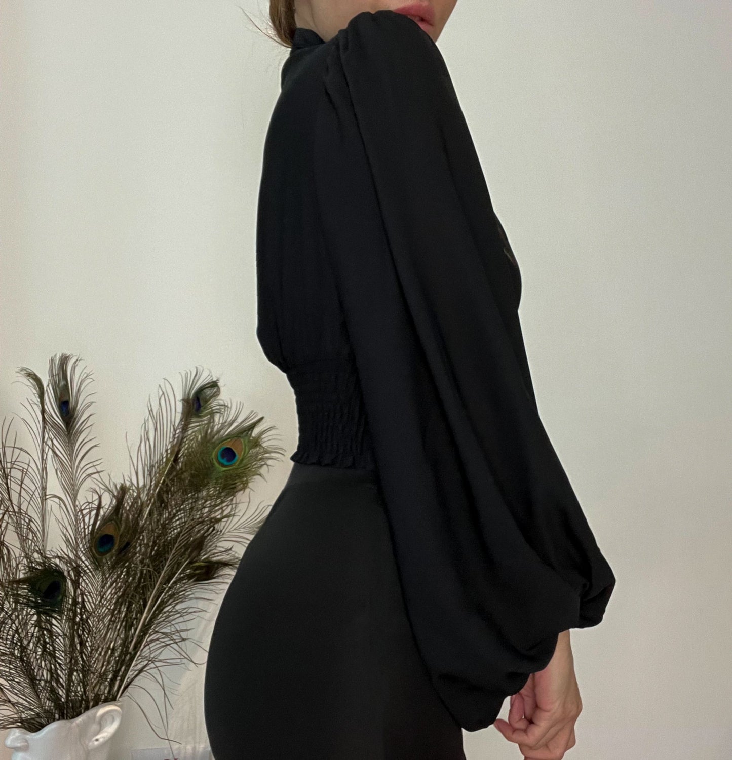 Heda Black Long Sleeve Top - heda collection