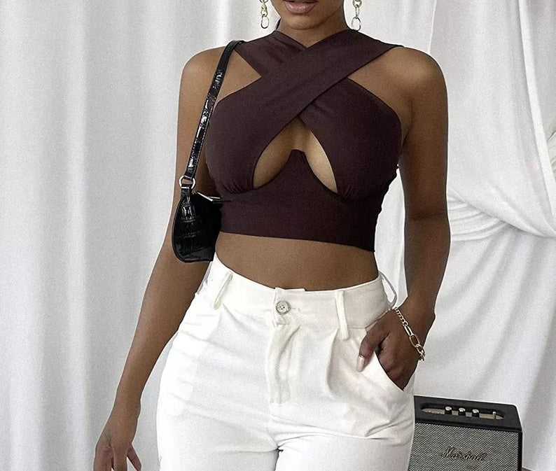 Heda Criss Cross Crop Top - heda collection