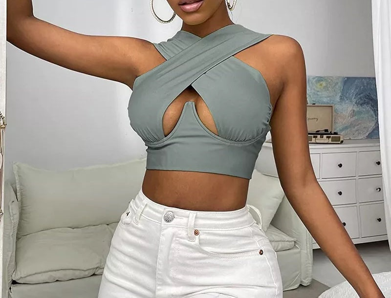 Heda Criss Cross Crop Top - heda collection