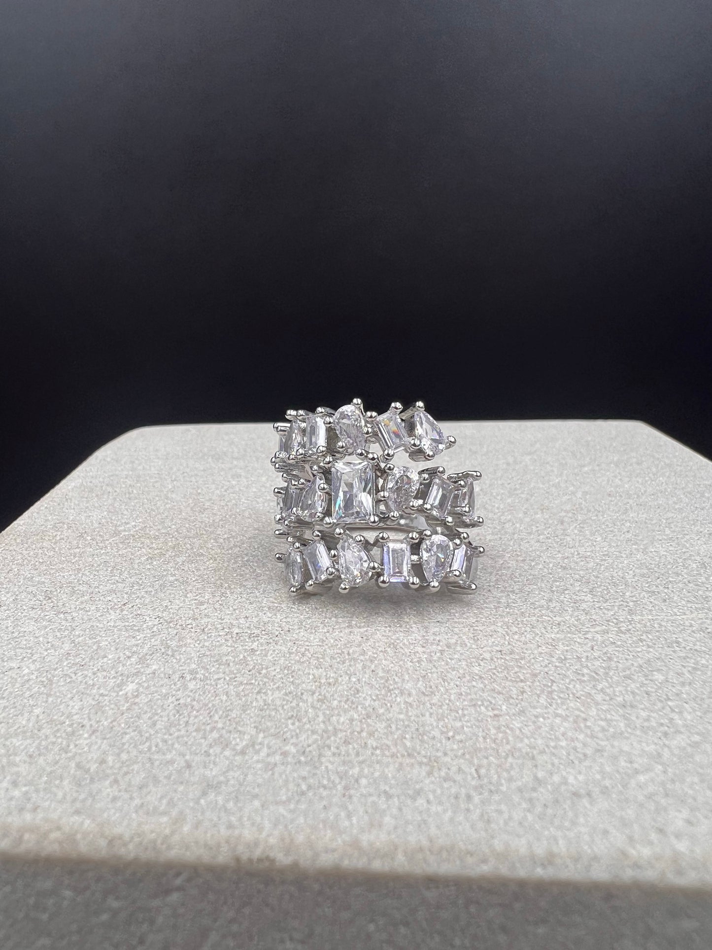 Heda Cross Line Lab Diamond Ring - heda collection