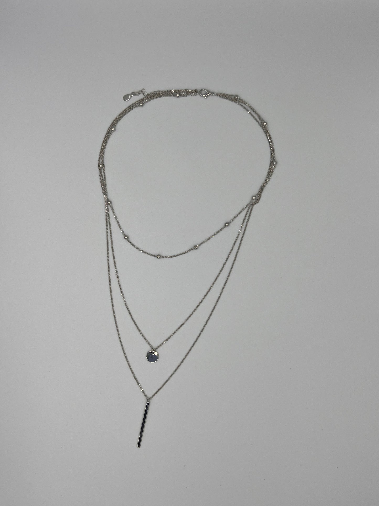 Heda Three Layer Silver Necklace - heda collection
