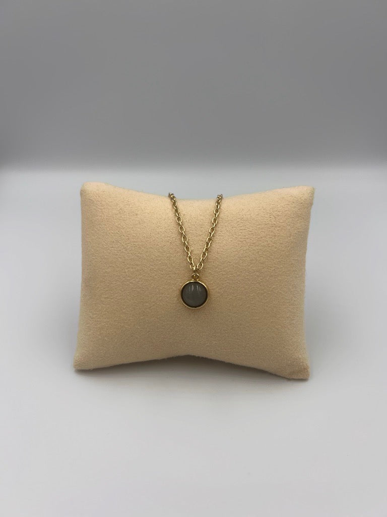 Heda Grey Stone Pendant Necklace - heda collection