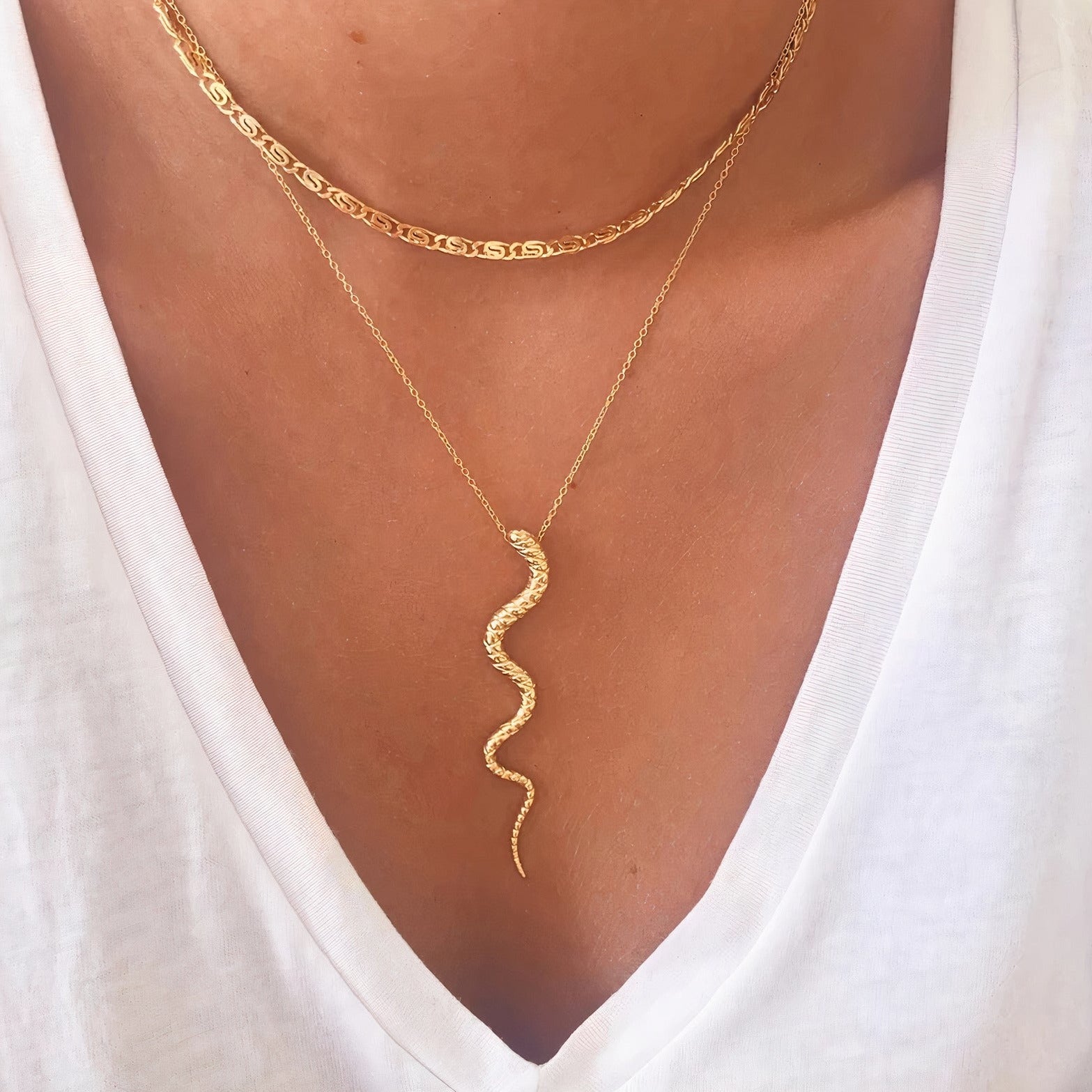 Heda Snake Shape Necklace - heda collection