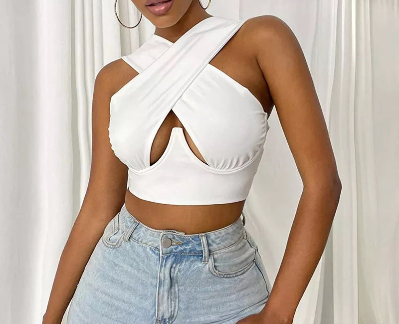 Heda Criss Cross Crop Top - heda collection