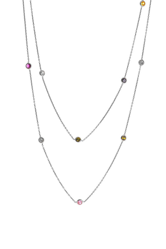 Heda Row Stone Necklace - heda collection