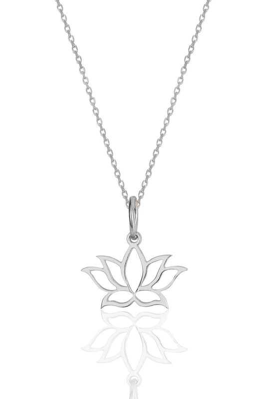 Heda Silver Lotus Necklace - heda collection